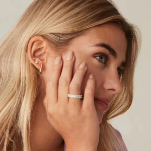 Antoinette Diamond Simulant Gold Ring