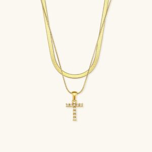 Fiona Layered Gold Initial Letter Necklace