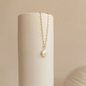 Hanalei Beaded Coin Paperclip Necklace