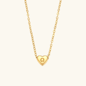 Heart Initial Gold Necklace