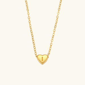 Heart Initial Gold Necklace
