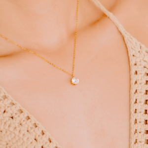 Kyla Solitaire Gold Necklace