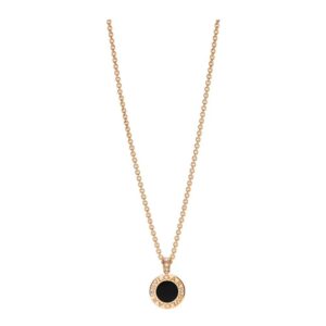 Veloura Black Enamel Halo Necklace