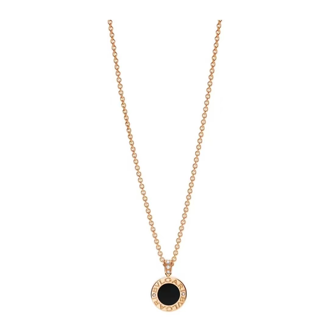 Veloura Black Enamel Halo Necklace