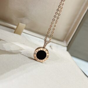 Veloura Black Enamel Halo Necklace