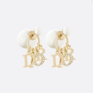 Veloura Letter Charm Pearl Earrings