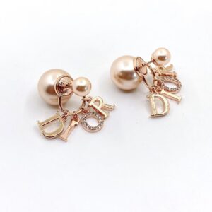 Veloura Letter Charm Pearl Earrings