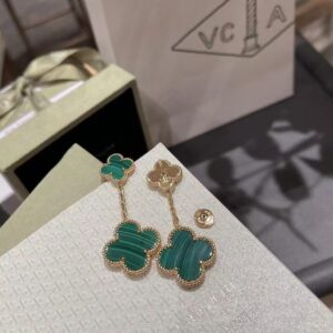 Veloura Malachite Two-Flower Earrings