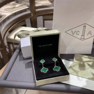 Veloura Malachite Two-Flower Earrings