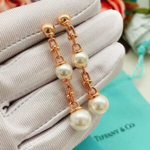 Veloura Rose-Gold Pearl Tassel Earrings