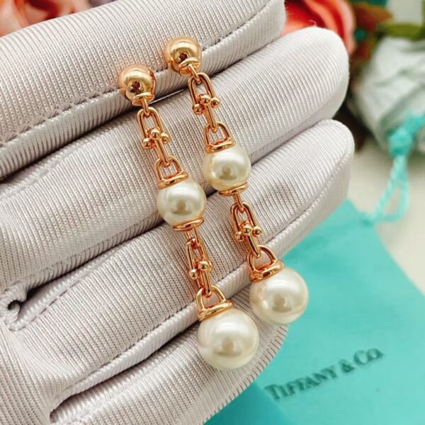 Veloura Rose-Gold Pearl Tassel Earrings
