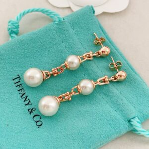 Veloura Rose-Gold Pearl Tassel Earrings
