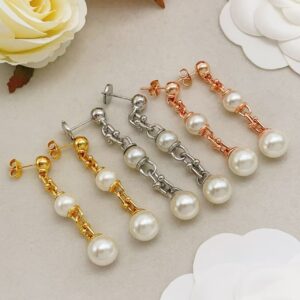 Veloura Rose-Gold Pearl Tassel Earrings