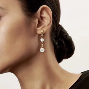 Veloura Rose-Gold Pearl Tassel Earrings